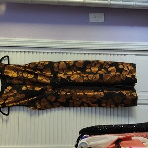 Brocade grosgrain and rhinestone details dress by Cheta B